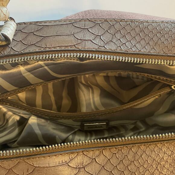 Guess Colorblock  Satchel Bag White Pink Gray Faux Snakeskin Y2K Purse Handbag - Picture 7 of 14